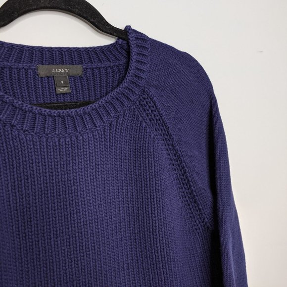 J CREW • Navy Blue Ribbed Tie Crewneck Sweater S - Picture 7 of 8